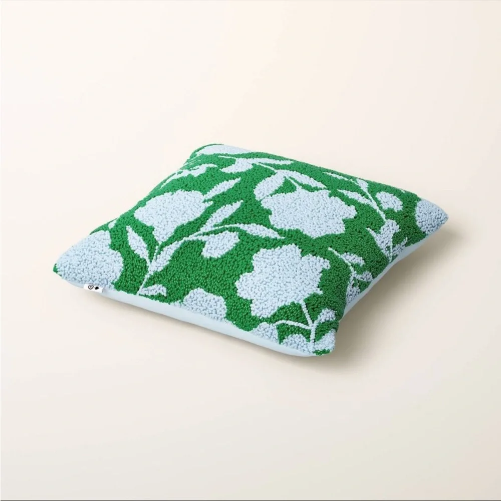 kate spade new york x Target Beaded Classic Rose Square Throw Pillow Green/Blue